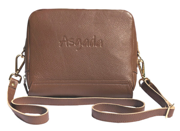 Die kleine Wohlfühltasche in Mittelbraun und Gold – Bild 2